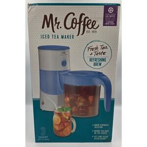 Sunbeam Mr. Coffee 3-Quart Iced Tea Maker Beverage Maker Machine Blue White TM70